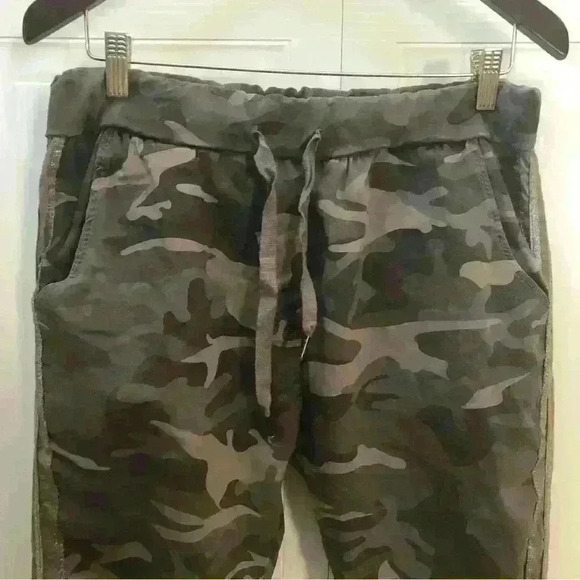 The Clothing Cove Camo Pants Cuffed Hem Stretch Drawstring Italy - Picture 4 of 10